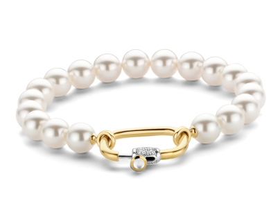 Ti Sento Pearl Bracelet with diamond and yellow gold details