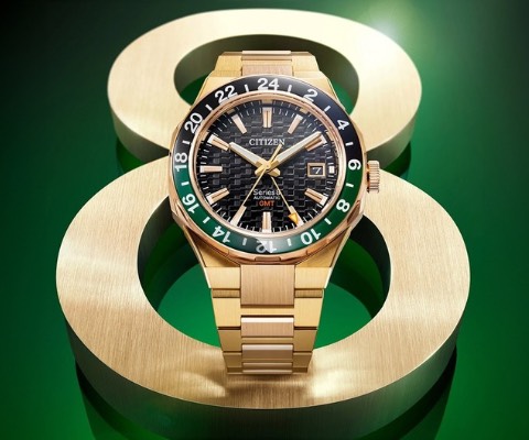 Citizen Series 8 featuring a Series 8 watch in front of a golden number eight